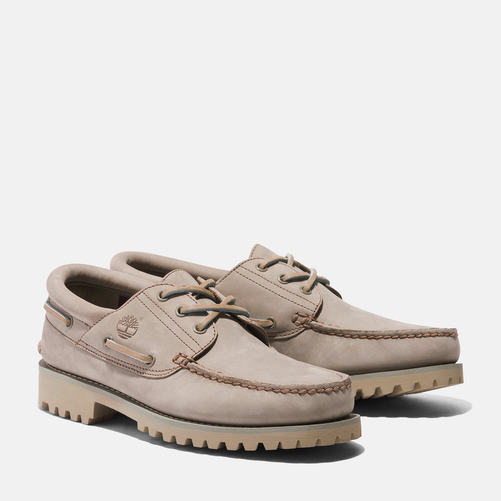 [TB0A298QEO2] MENS TIMBERLAND 3-EYE LUG HANDSEWN BOAT SHOE 'TAUPE'