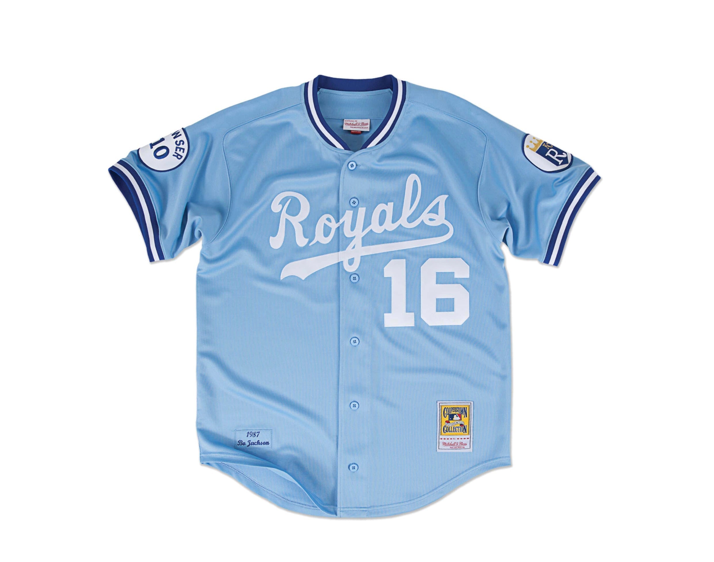 MENS MITCHELL & NESS MLB ROAD JERSEY ROYALS 1987 BO JACKSON
