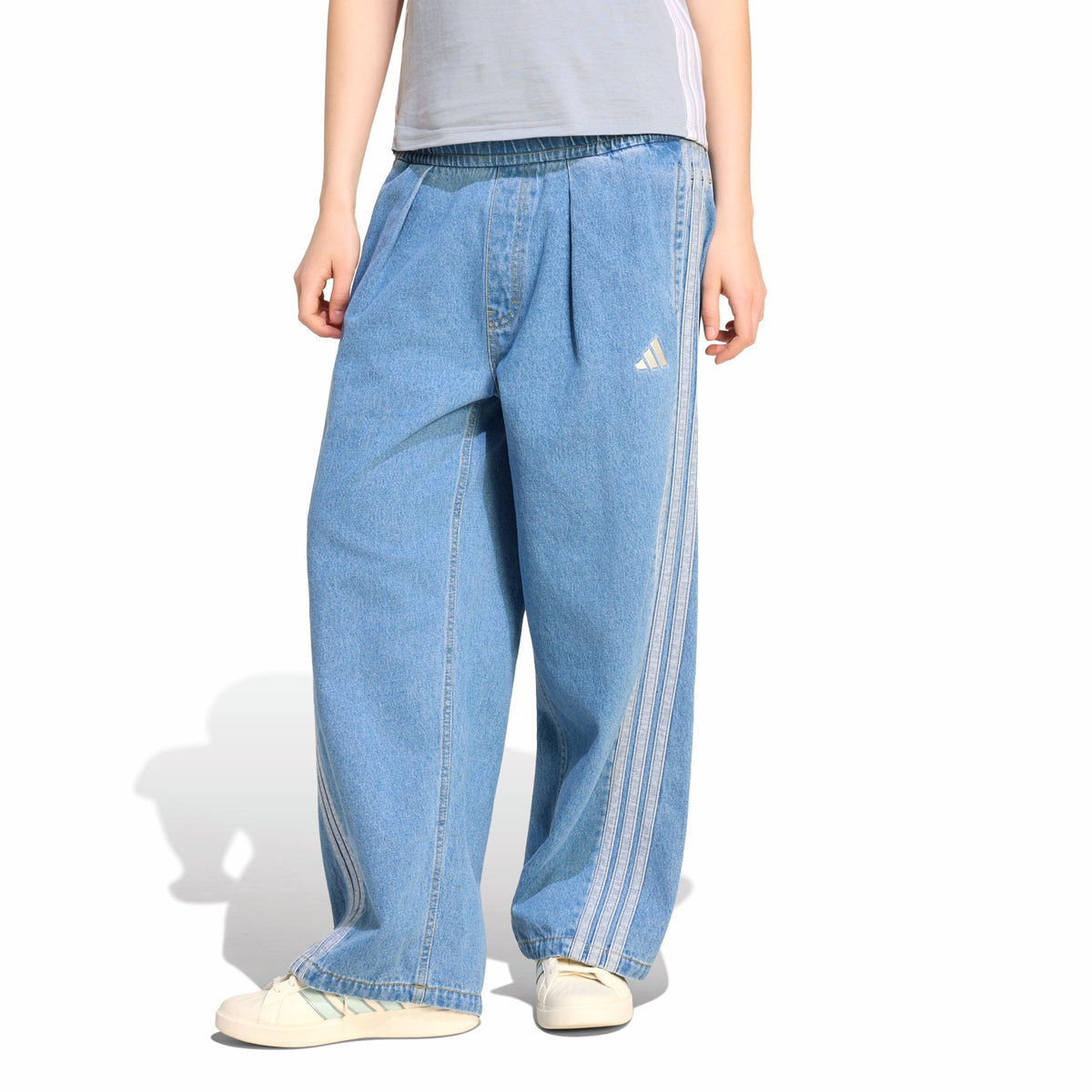 Womens Adidas Stadium Washed Denim Loose-Fit Pants 2