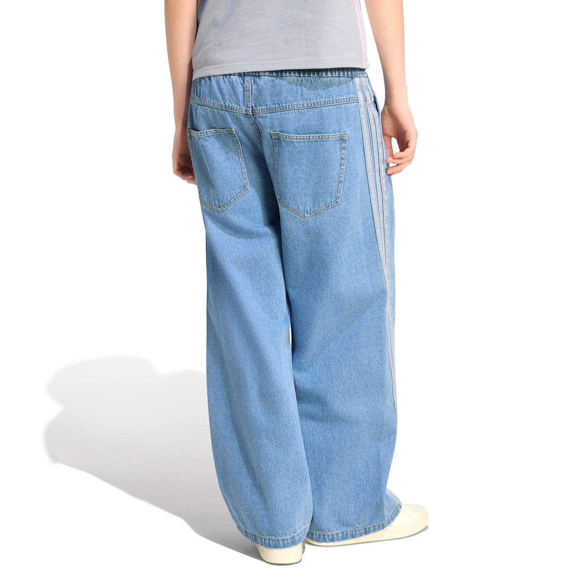 Womens Adidas Stadium Washed Denim Loose-Fit Pants 3