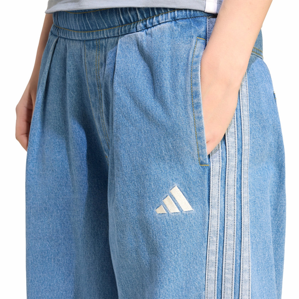 Womens Adidas Stadium Washed Denim Loose-Fit Pants 5