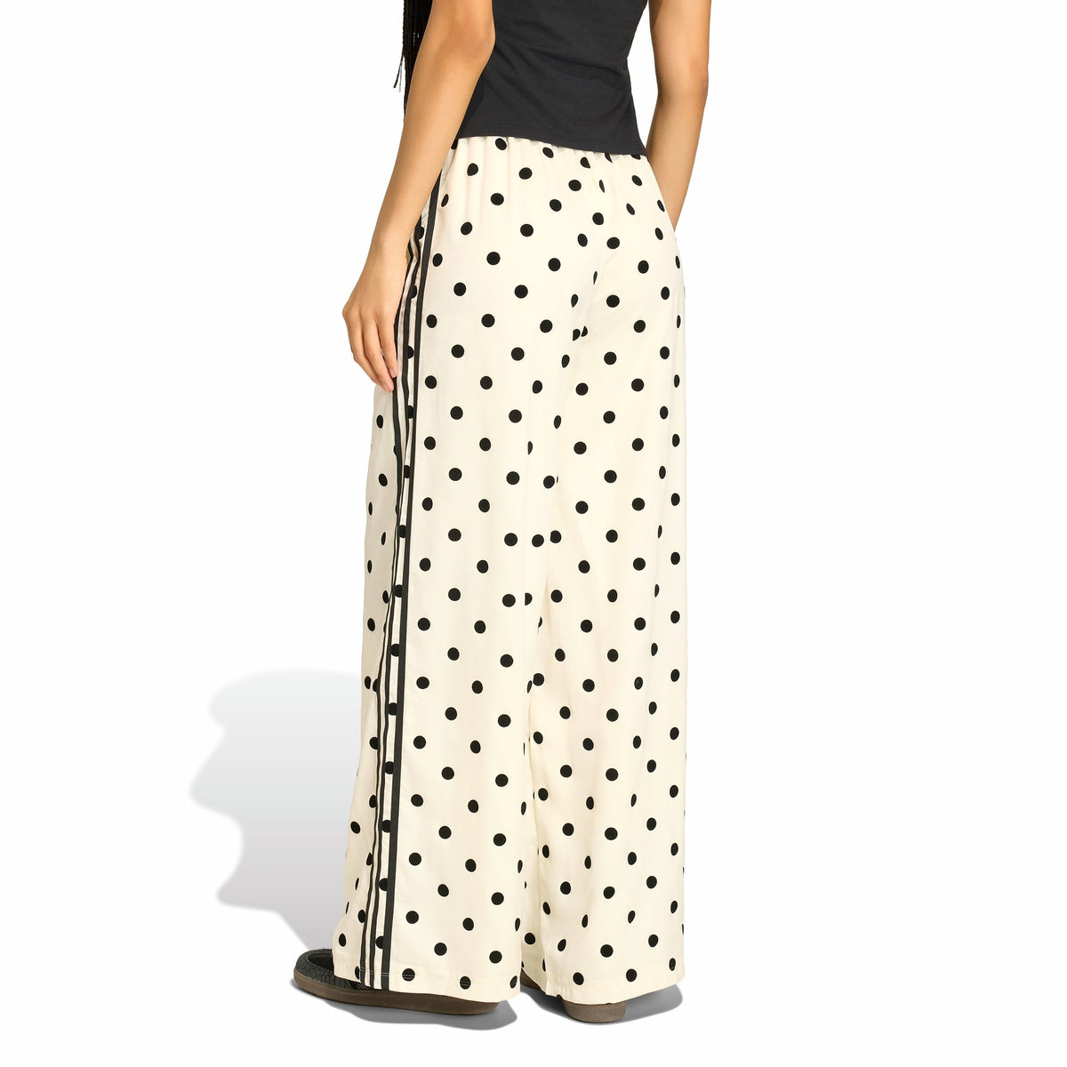 Womens Adidas Satin Polka Dots Wide Leg Pants 3