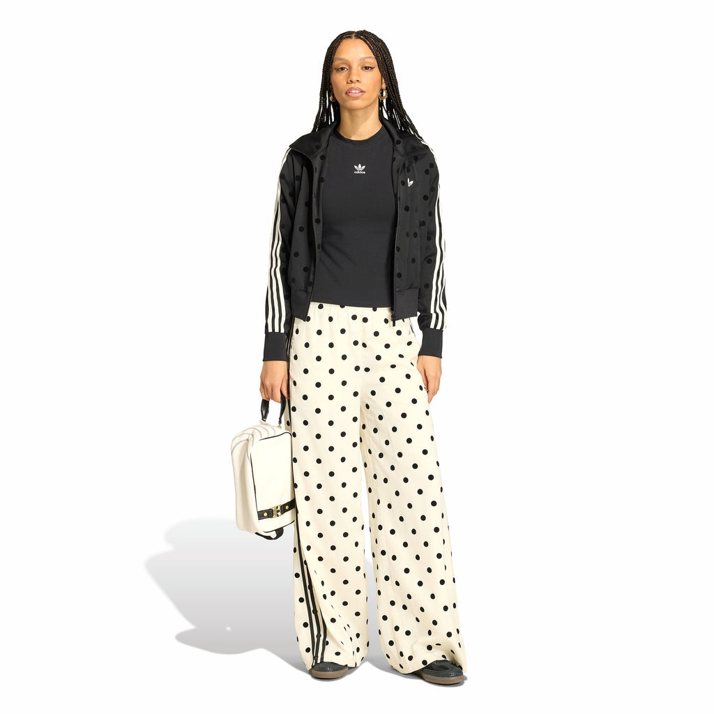Womens Adidas Satin Polka Dots Wide Leg Pants 4