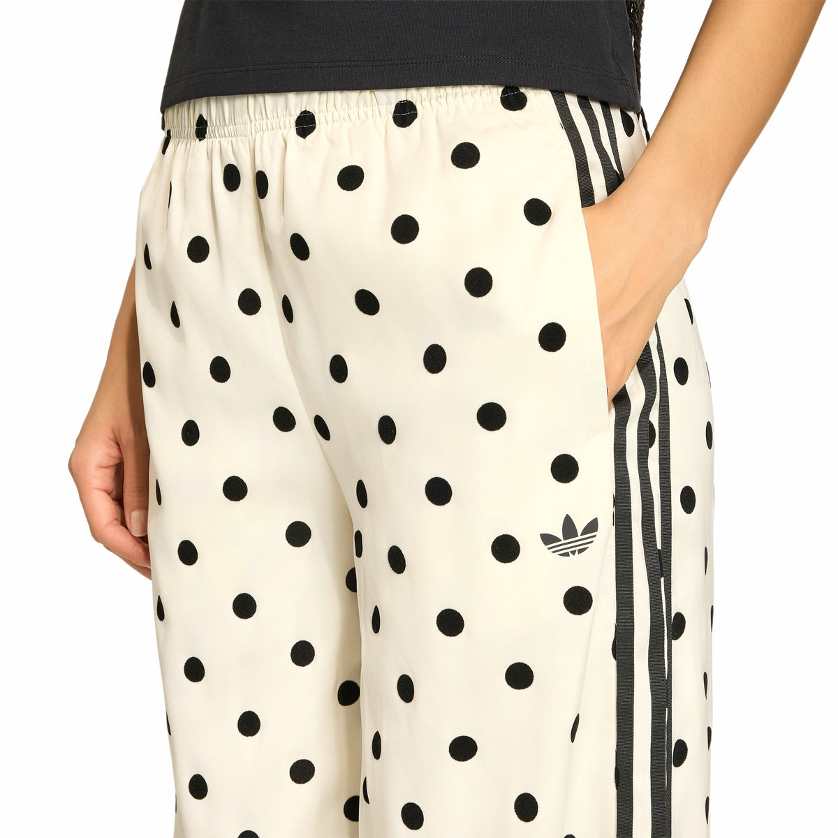 Womens Adidas Satin Polka Dots Wide Leg Pants 5