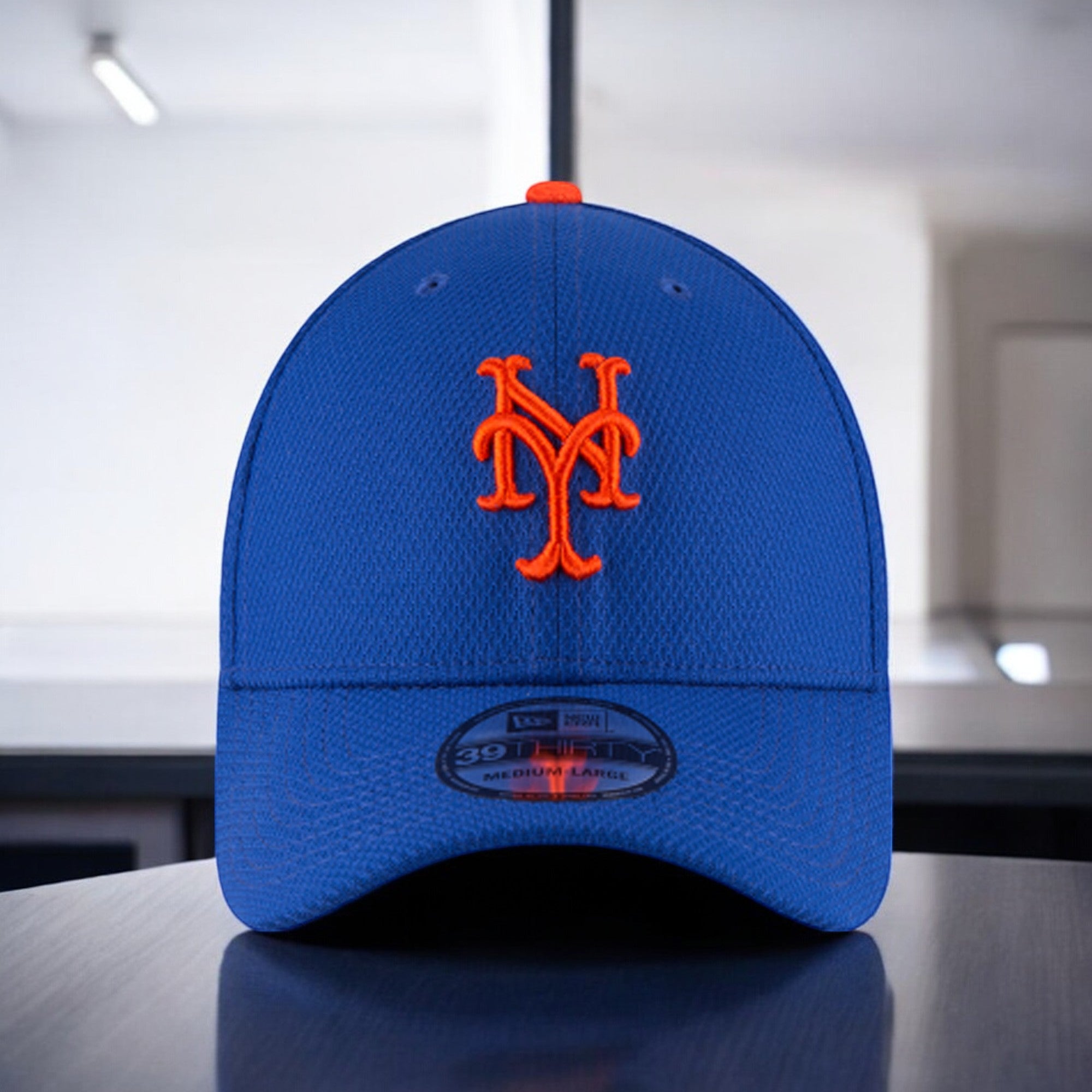 [11403317] Mens New Era MLB 39Thirty Diamond Era Flex Fit Cap - New York Mets