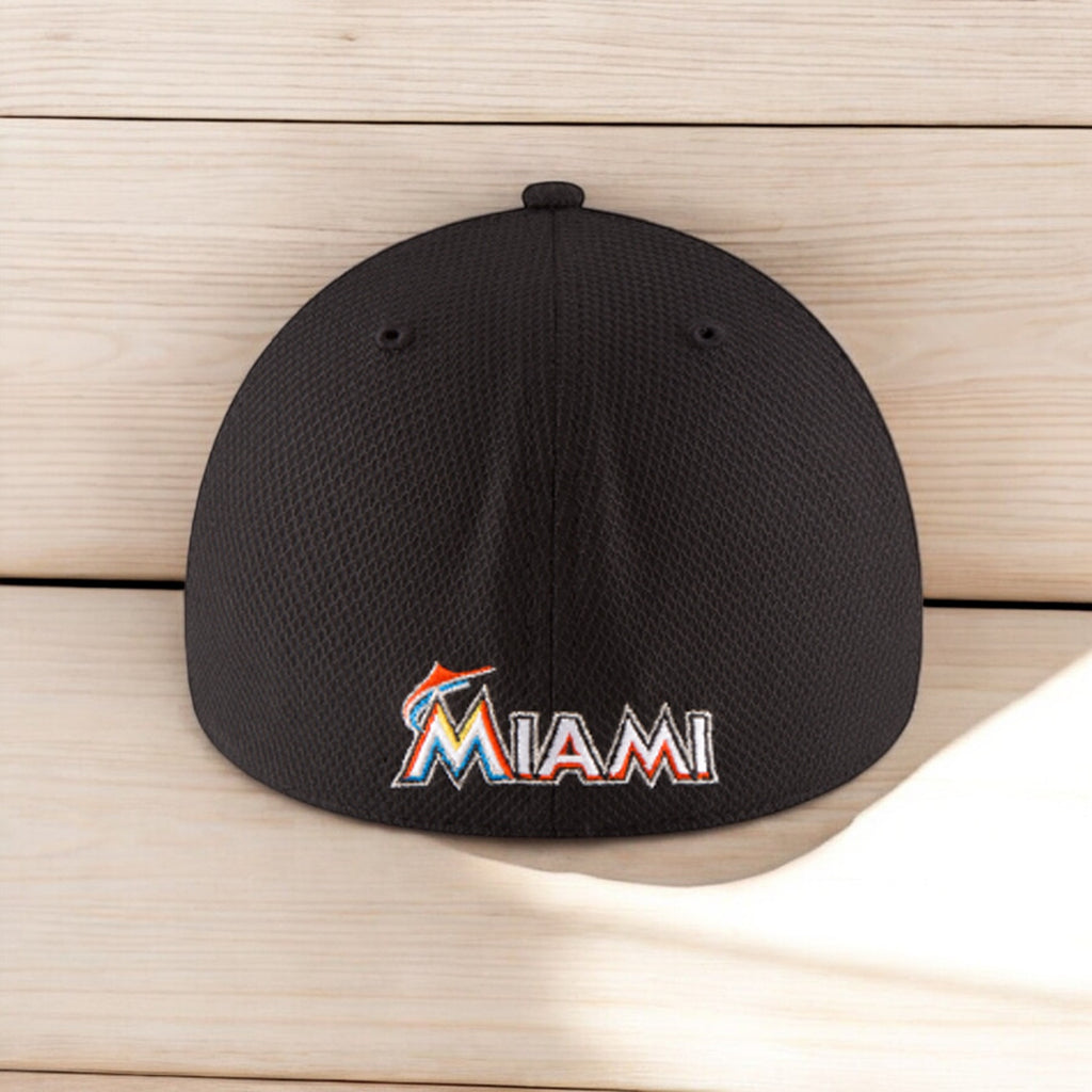 [11403320] Mens New Era MLB 39Thirty Diamond Era Flex Fit Cap - Miami Marlins