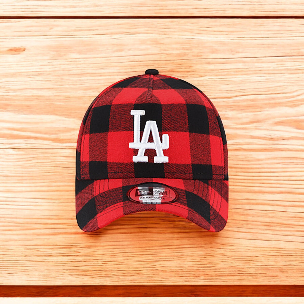 [12593560] Mens New Era MLB 9Forty Red Flannel Snapback - Los Angeles Dodgers