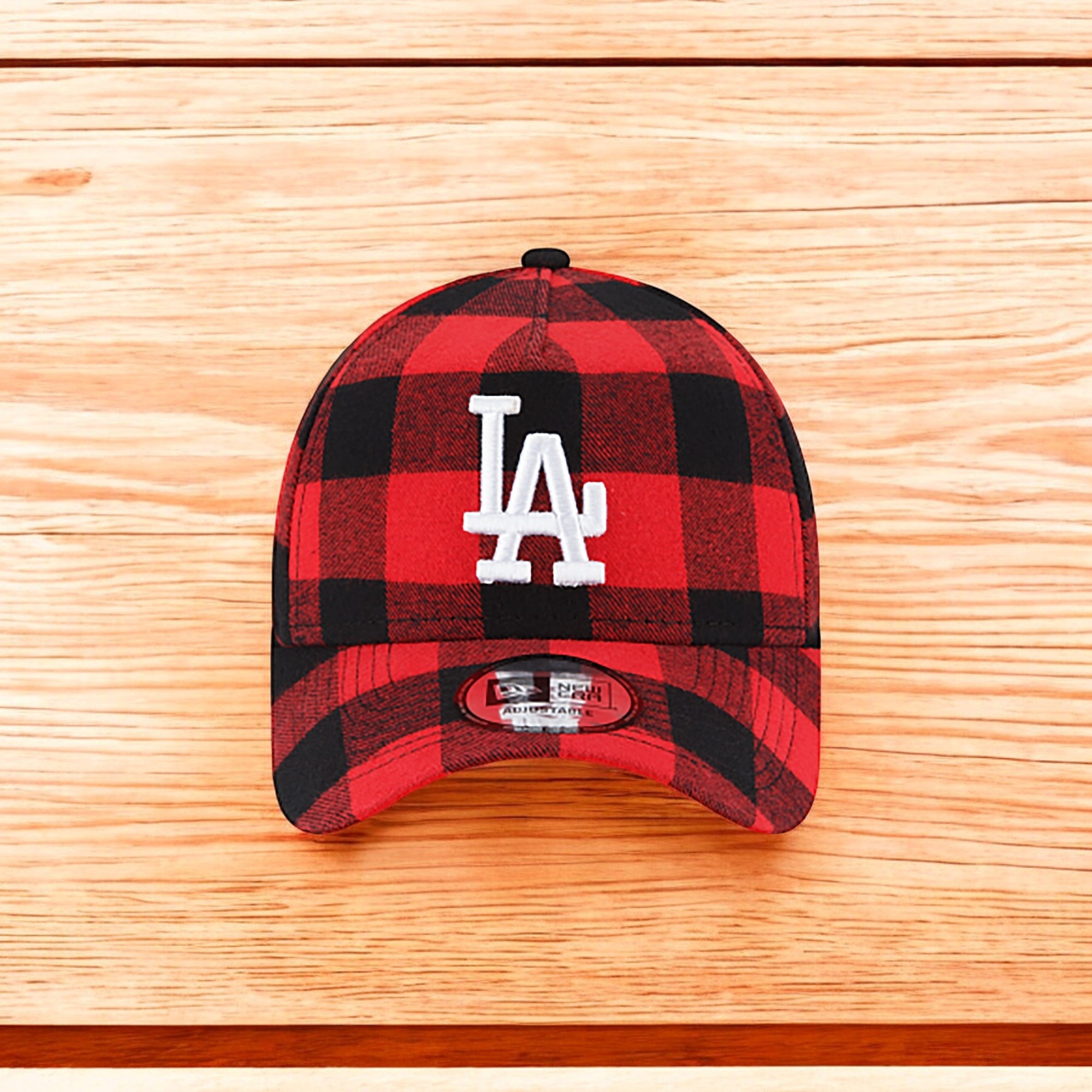 [12593560] Mens New Era MLB 9Forty Red Flannel Snapback - Los Angeles Dodgers