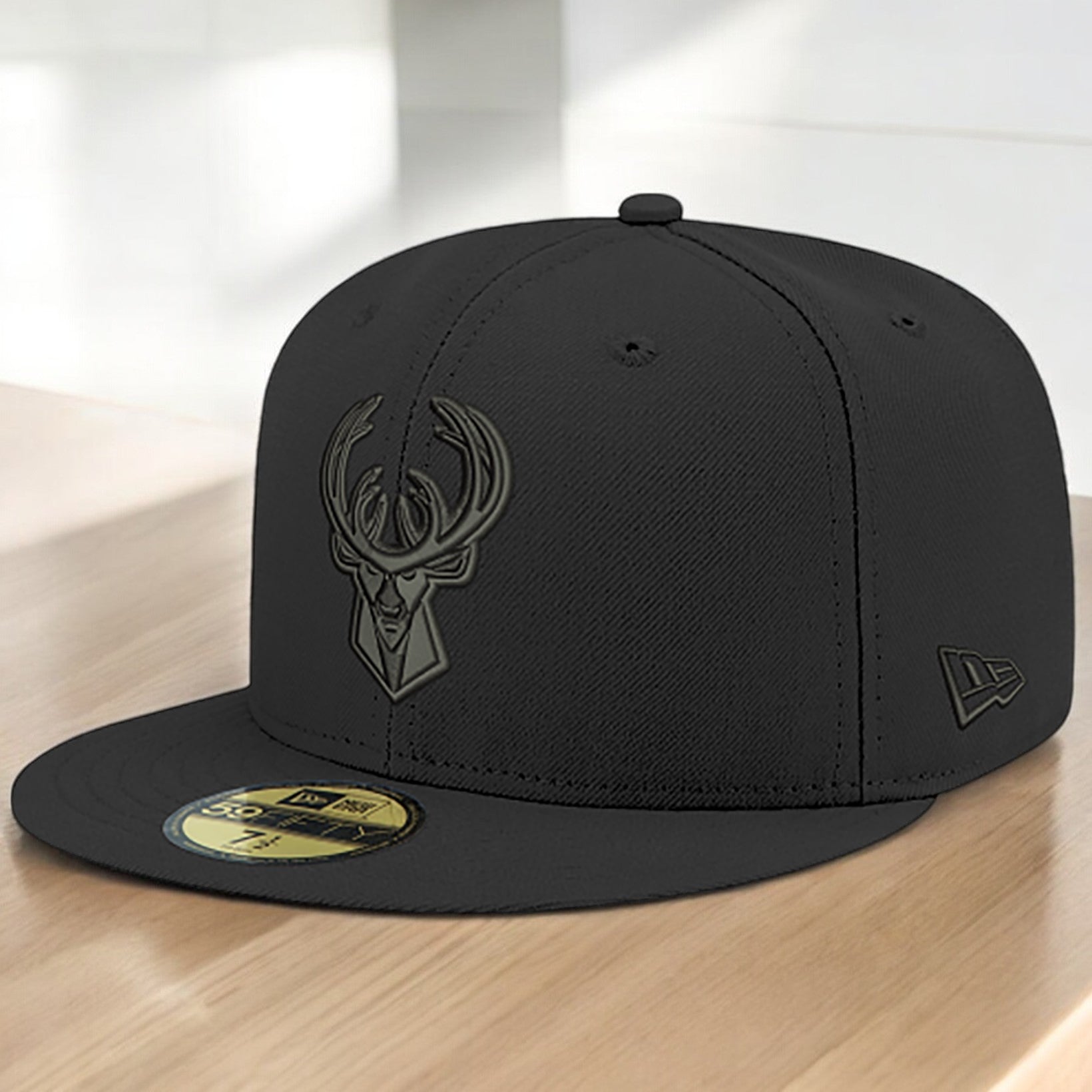 [70632960] Mens New Era NBA 5950 BLACK ON BLACK FITTED - MILWAUKEE BUCKS