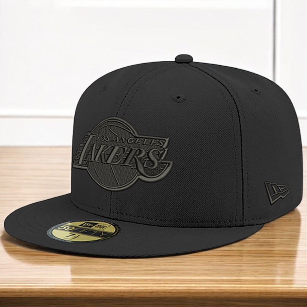 [70632937] Mens New Era NBA 5950 BLACK ON BLACK FITTED - LA LAKERS