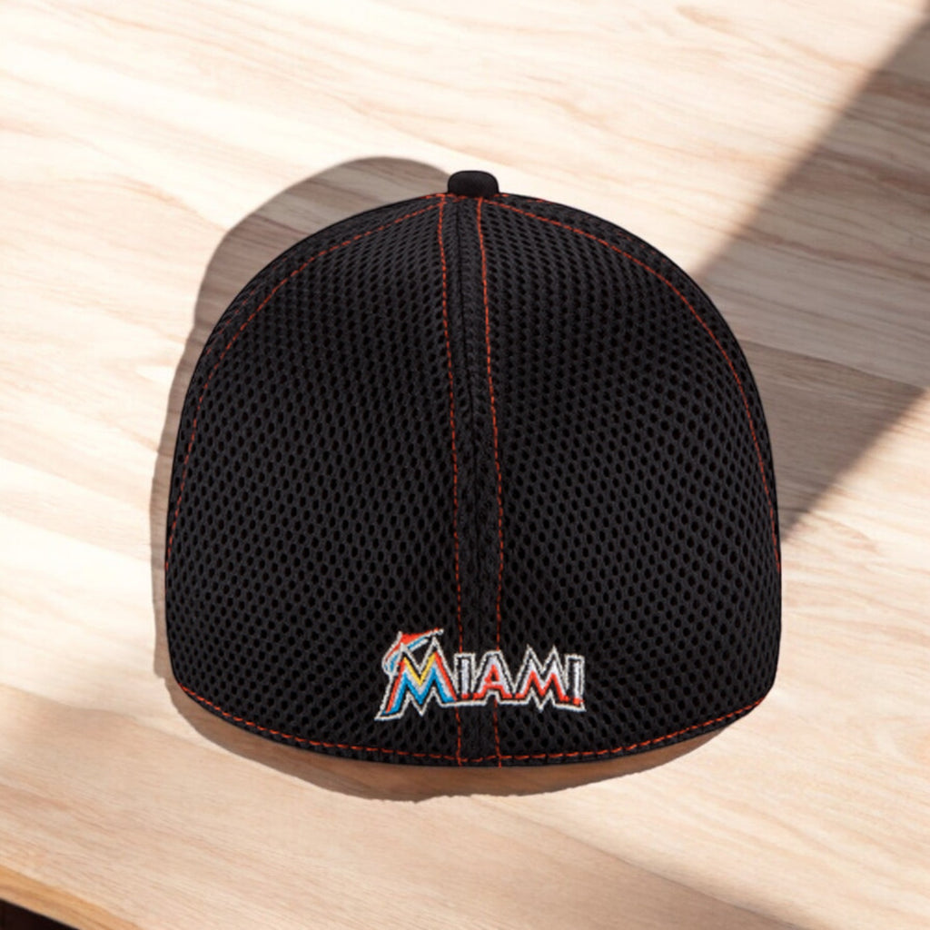 [10489625] Mens New Era MLB 39Thirty Neo Flex Fit Cap - Miami Marlins