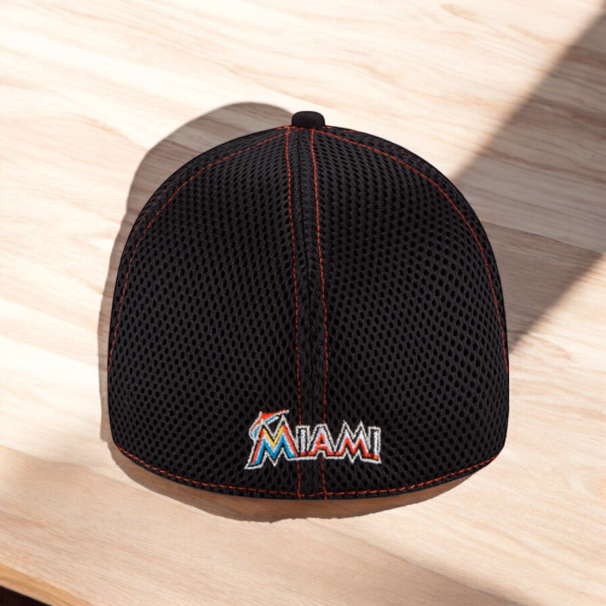 [10489625] Mens New Era MLB 39Thirty Neo Flex Fit Cap - Miami Marlins