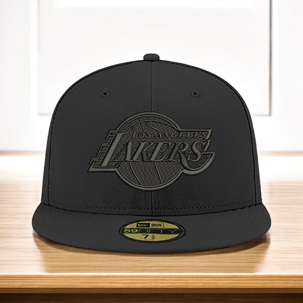 [70632937] Mens New Era NBA 5950 BLACK ON BLACK FITTED - LA LAKERS