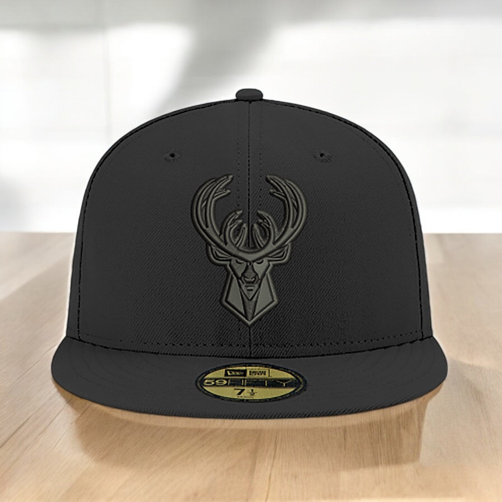 [70632960] Mens New Era NBA 5950 BLACK ON BLACK FITTED - MILWAUKEE BUCKS