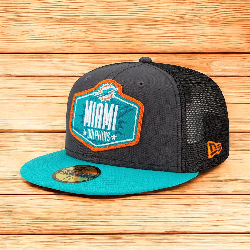 [60139127] Mens New Era NFL Authentic 2021 Draft 59Fifty Fitted - Miami Dolphins