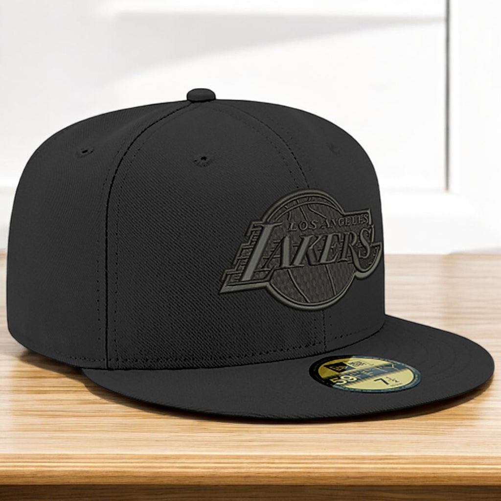 [70632937] Mens New Era NBA 5950 BLACK ON BLACK FITTED - LA LAKERS