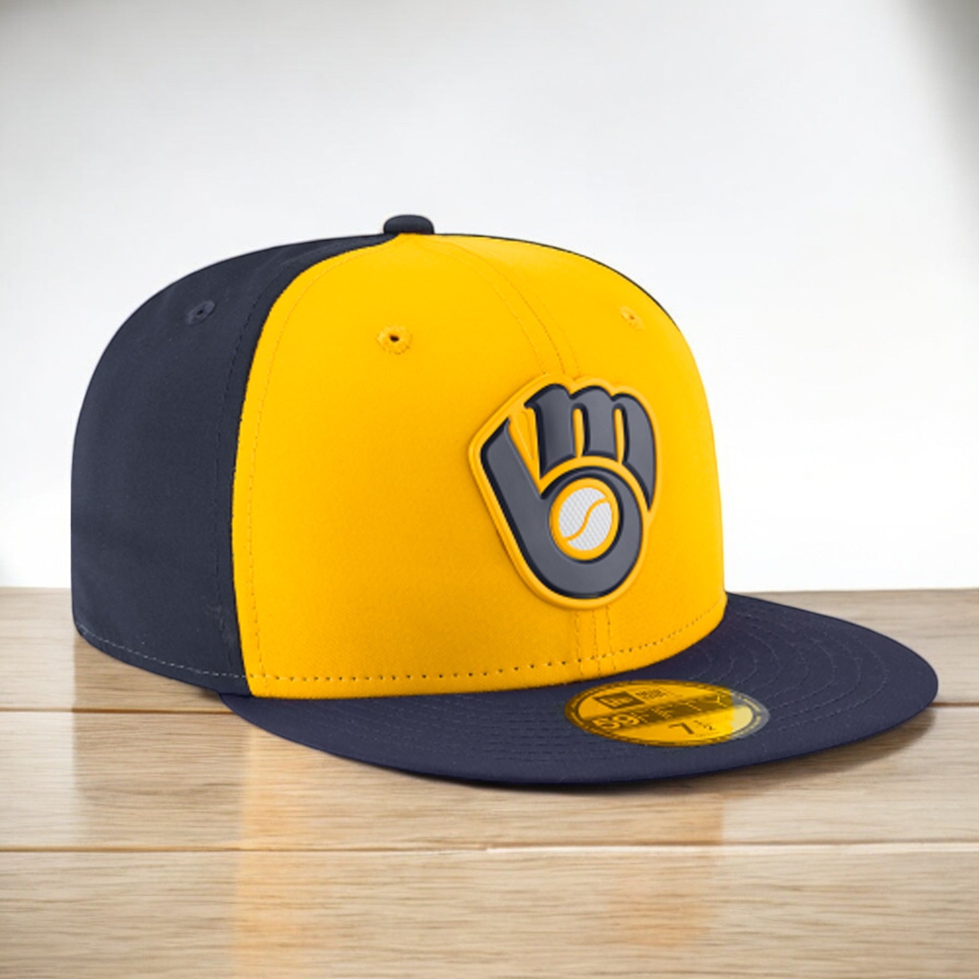 [11555626] Mens New Era MLB 59Fifty Authentic BP Fitted - Milwaukee Brewers