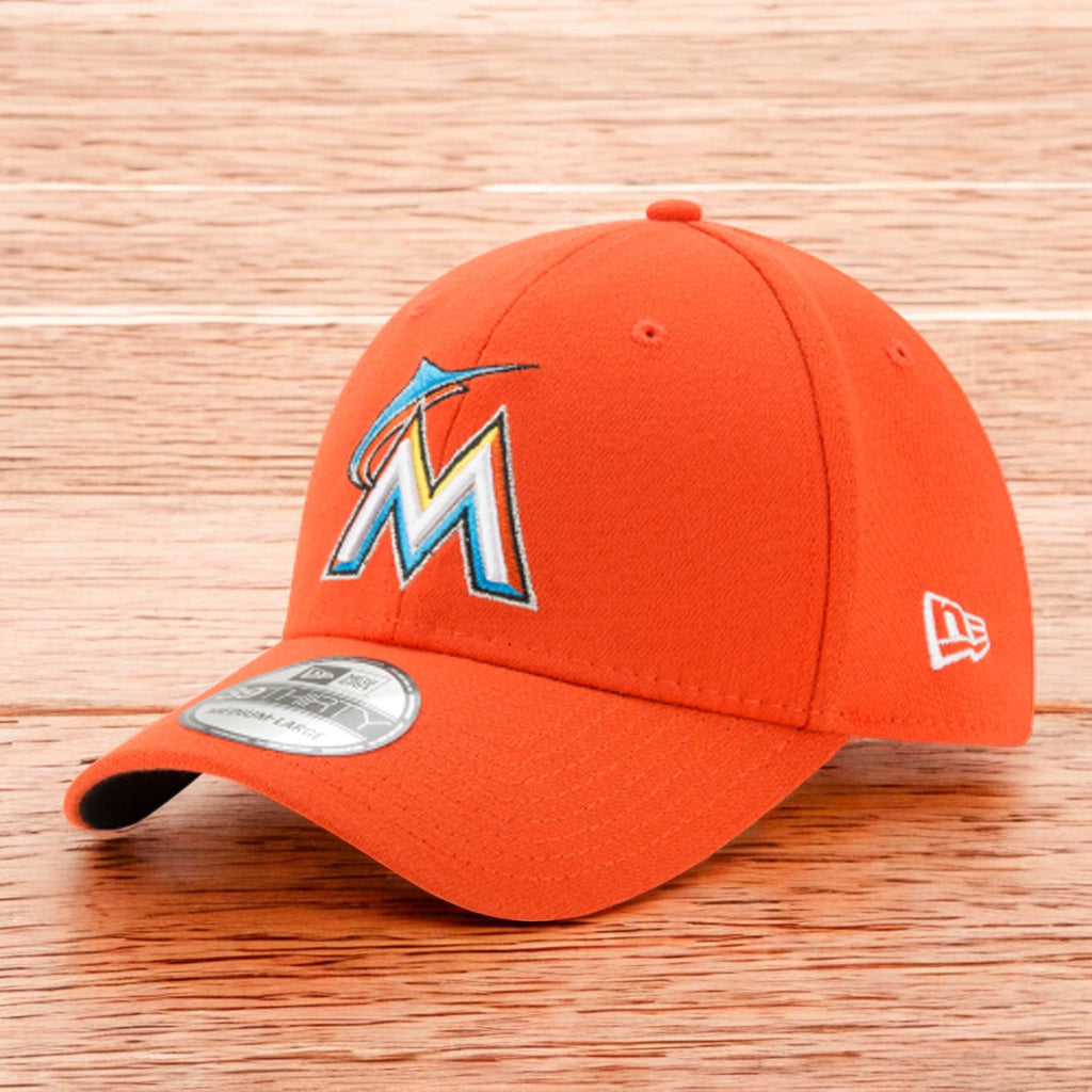 [10975813] Mens New Era MLB 39Thirty Stretch Fit Cap - Miami Marlins