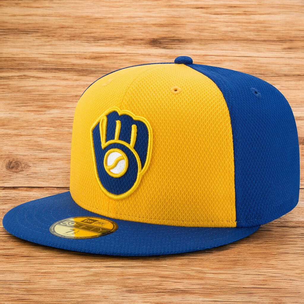 [10757950] Mens New Era MLB Diamond Era 59Fifty Fitted Cap Milwaukee Brewers