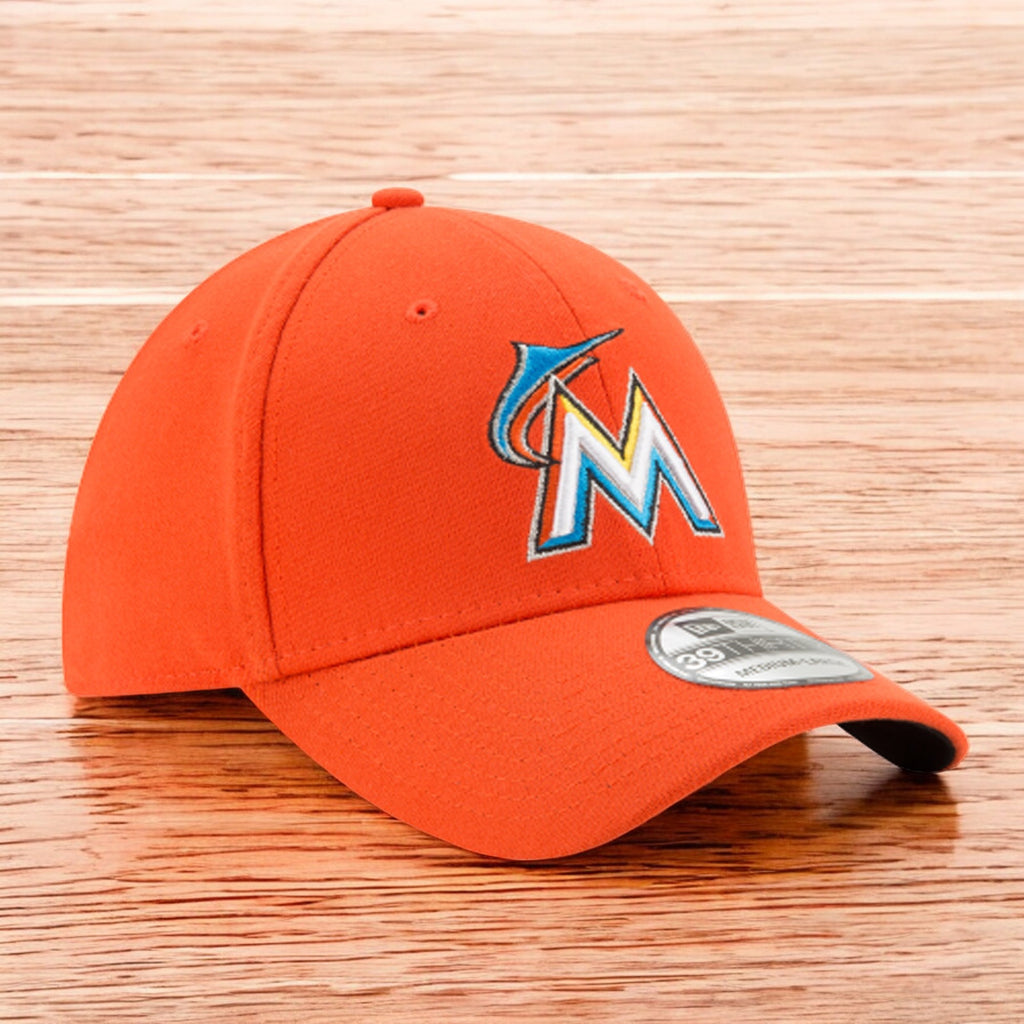 [10975813] Mens New Era MLB 39Thirty Stretch Fit Cap - Miami Marlins