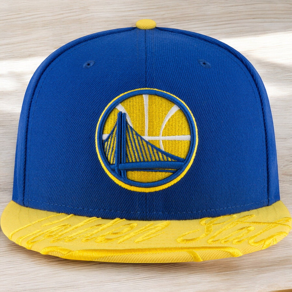 [80632654] Mens New Era NBA Golden State Warriors Visor Script 59Fifty Fitted