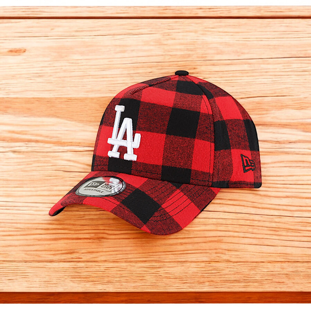 [12593560] Mens New Era MLB 9Forty Red Flannel Snapback - Los Angeles Dodgers
