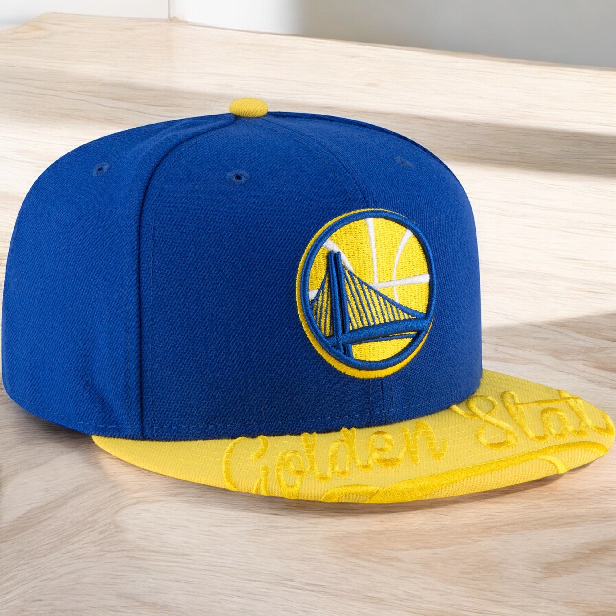 [80632654] Mens New Era NBA Golden State Warriors Visor Script 59Fifty Fitted