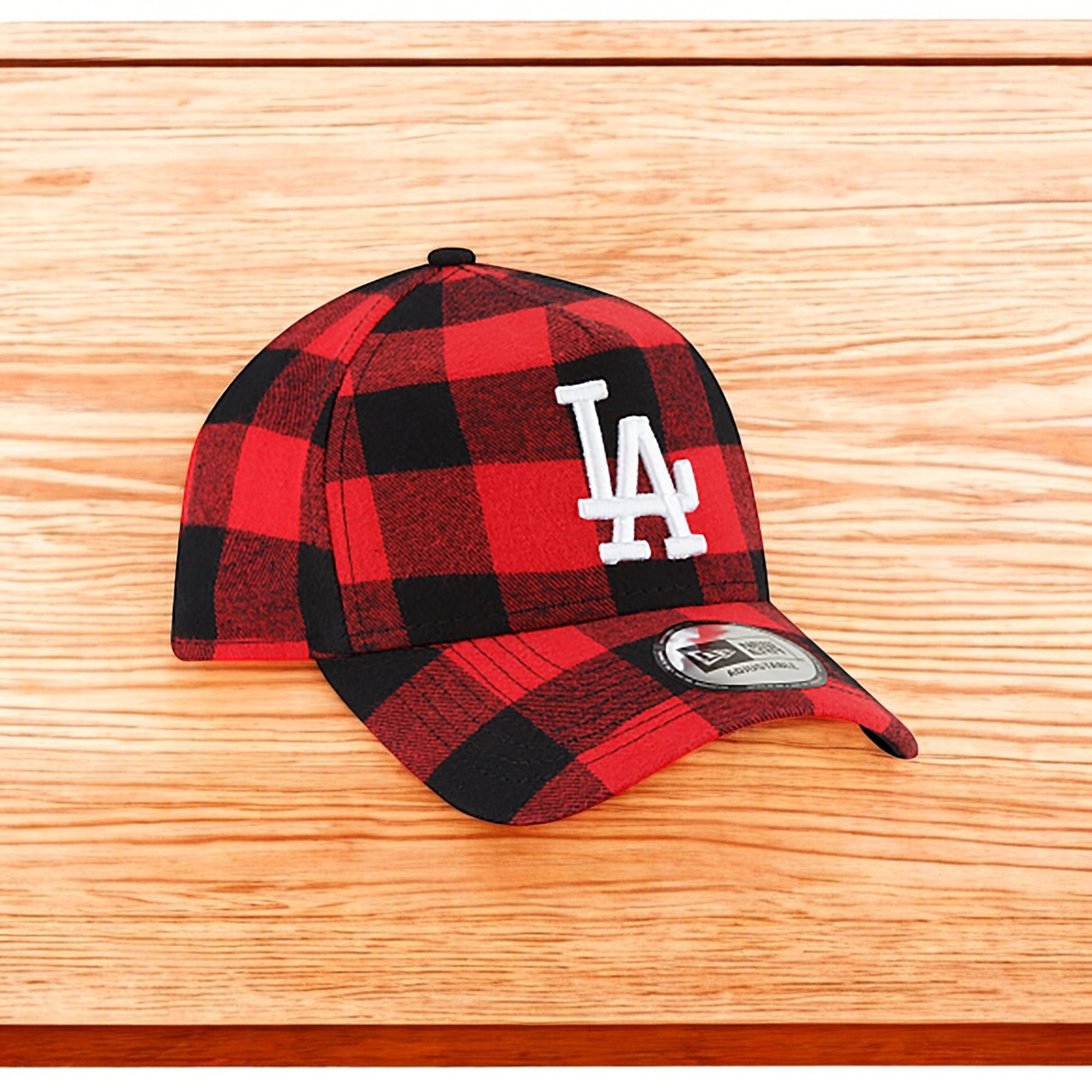 [12593560] Mens New Era MLB 9Forty Red Flannel Snapback - Los Angeles Dodgers