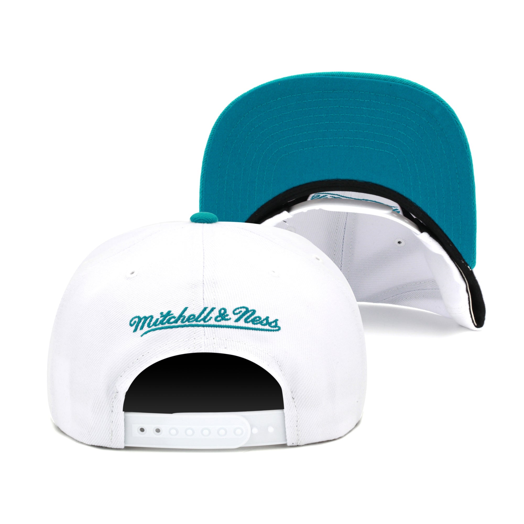 MENS MITCHELL & NESS NBA CORE BASIC SNAPBACK HORNETS - WHITE-BLUE