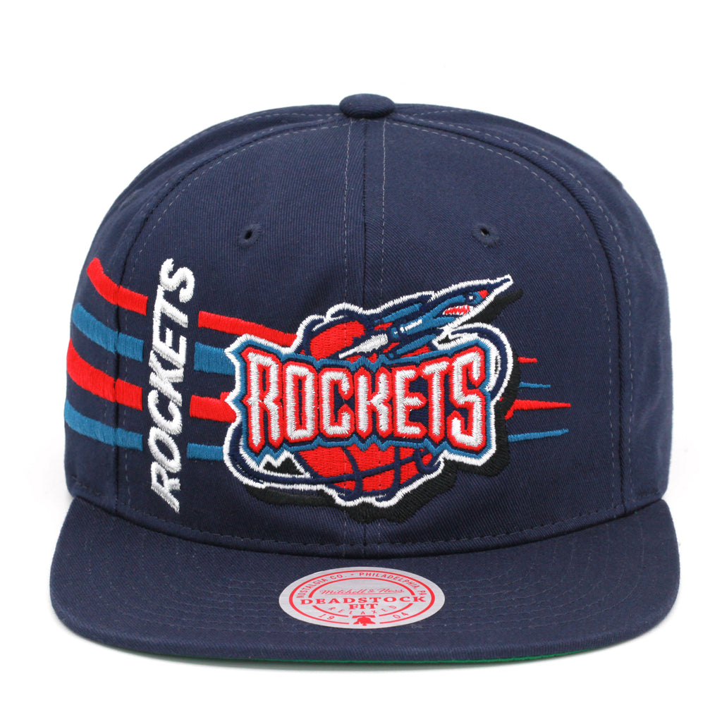 MENS MITCHELL & NESS NBA RETRO BOLT DEADSTOCK SNAPBACK HWC ROCKETS - NAVY