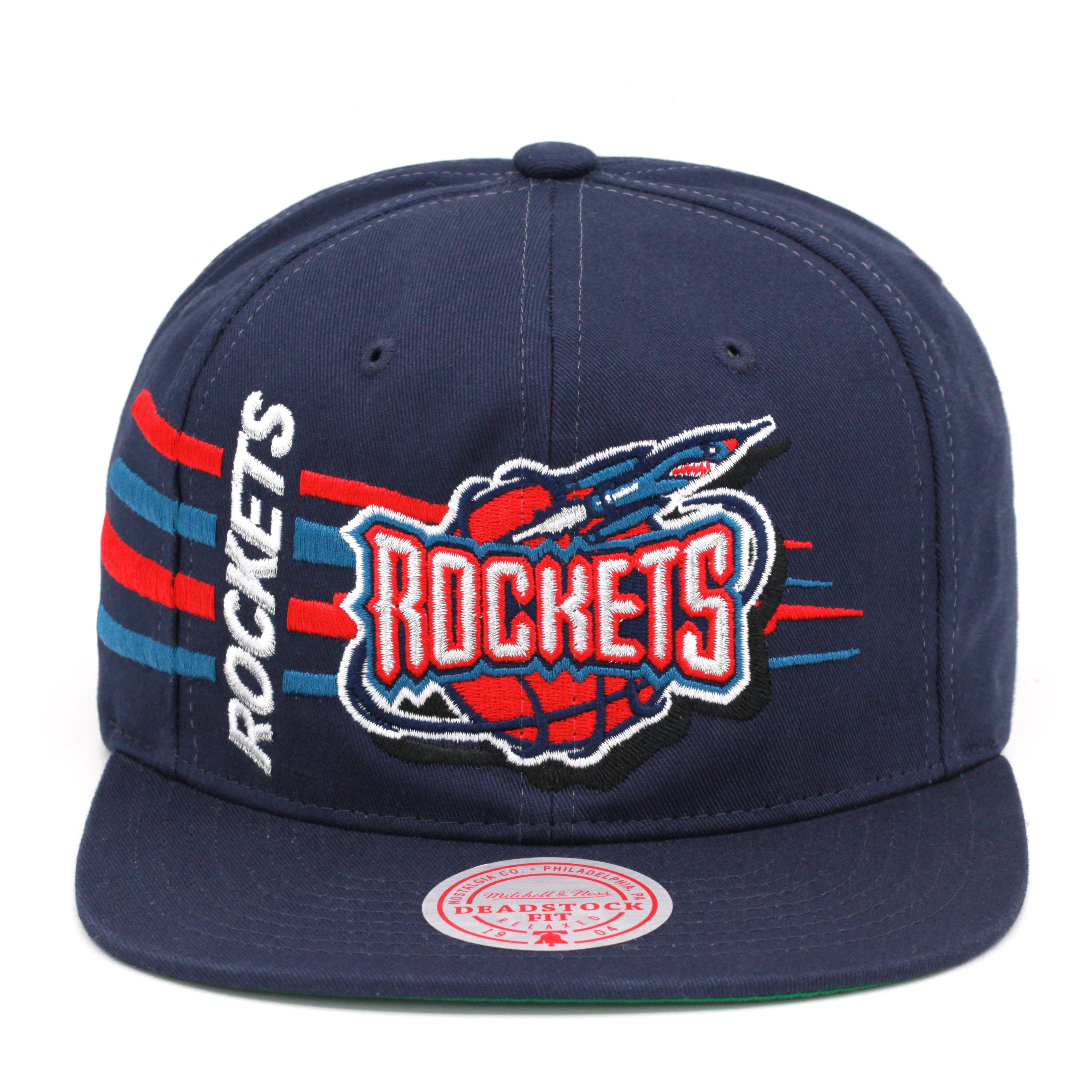 MENS MITCHELL & NESS NBA RETRO BOLT DEADSTOCK SNAPBACK HWC ROCKETS - NAVY