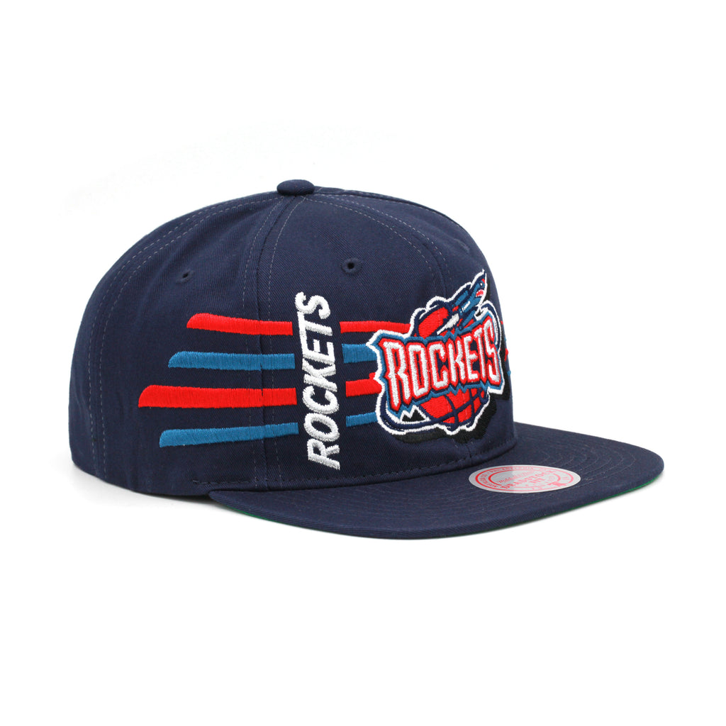 MENS MITCHELL & NESS NBA RETRO BOLT DEADSTOCK SNAPBACK HWC ROCKETS - NAVY