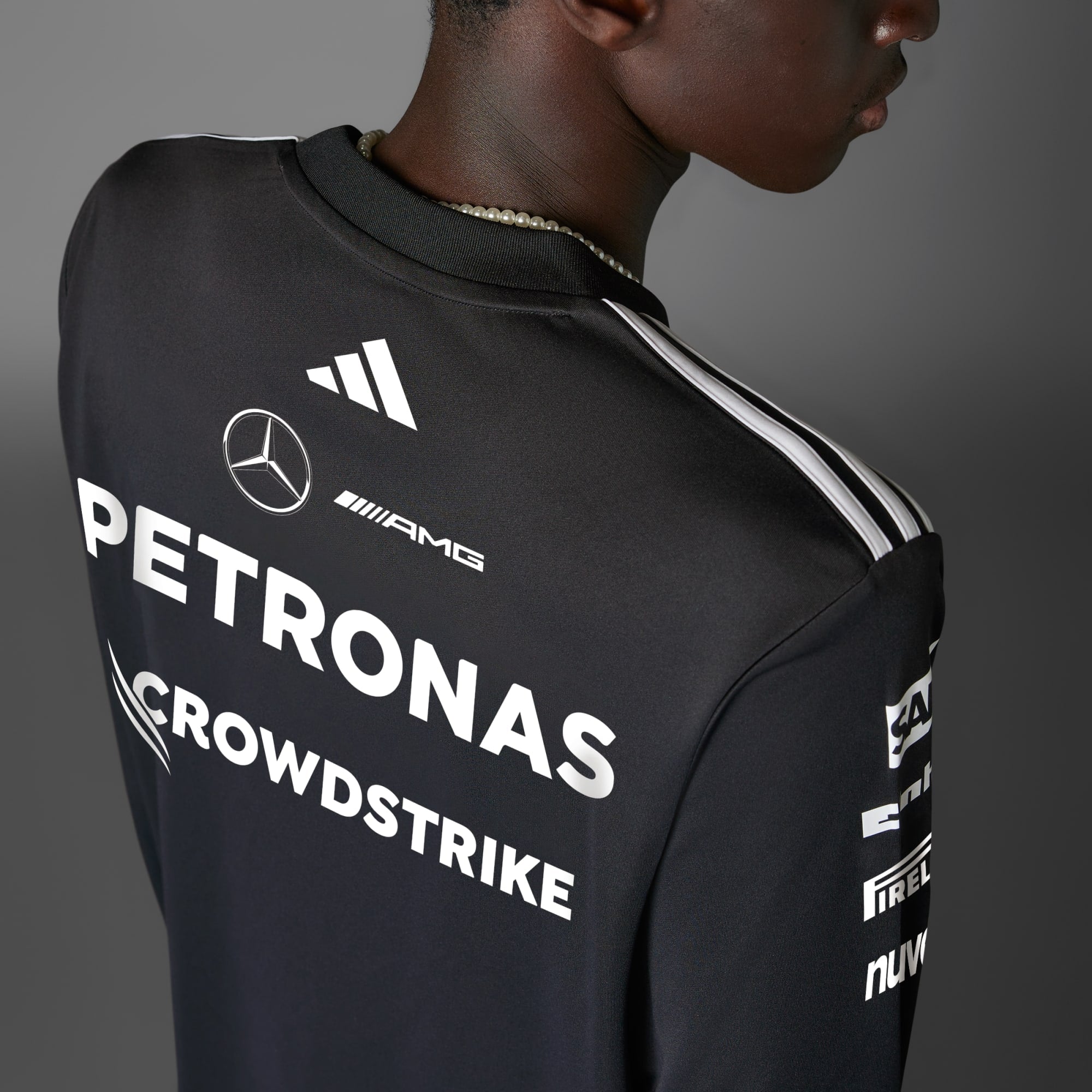 [JW5364] MENS ADIDAS MERCEDES - AMG PETRONAS FORMULA ONE TEAM DRIVER JERSEY LONG SLEEVE