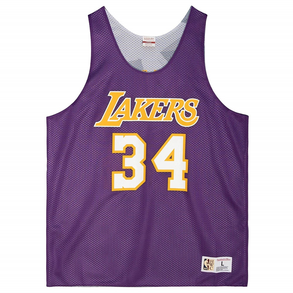 MENS MITCHELL & NESS REVERSIBLE MESH TANK LAKERS SHAQUILLE O'NEAL