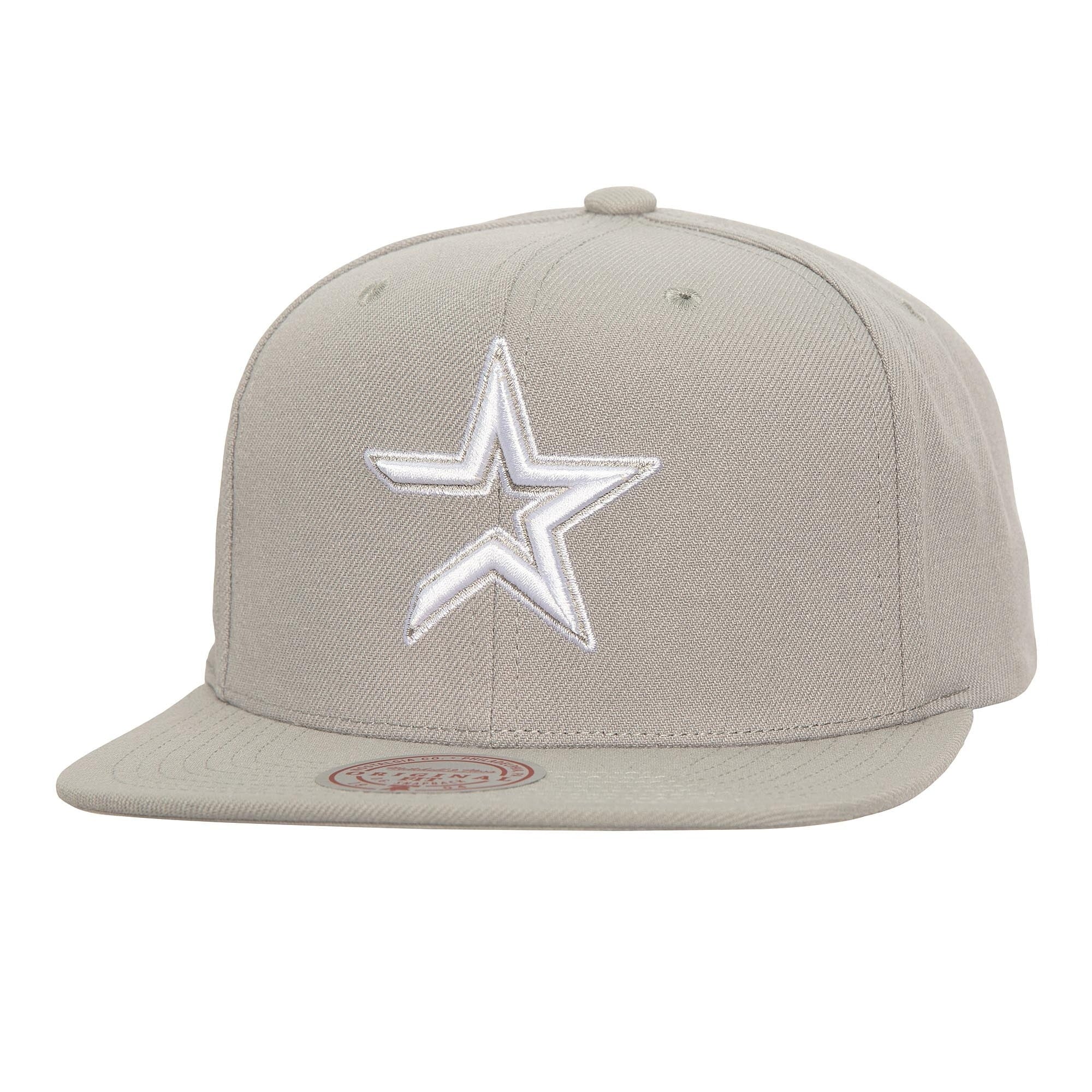 MENS MITCHELL & NESS MLB EVERGREEN GREY WHITE SNAPBACK COOP ASTROS