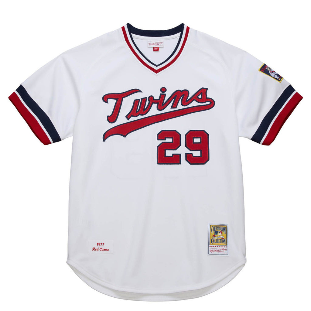 Mens Mitchell & Ness MLB WHITE JERSEY TWINS 1977 ROD CAREW