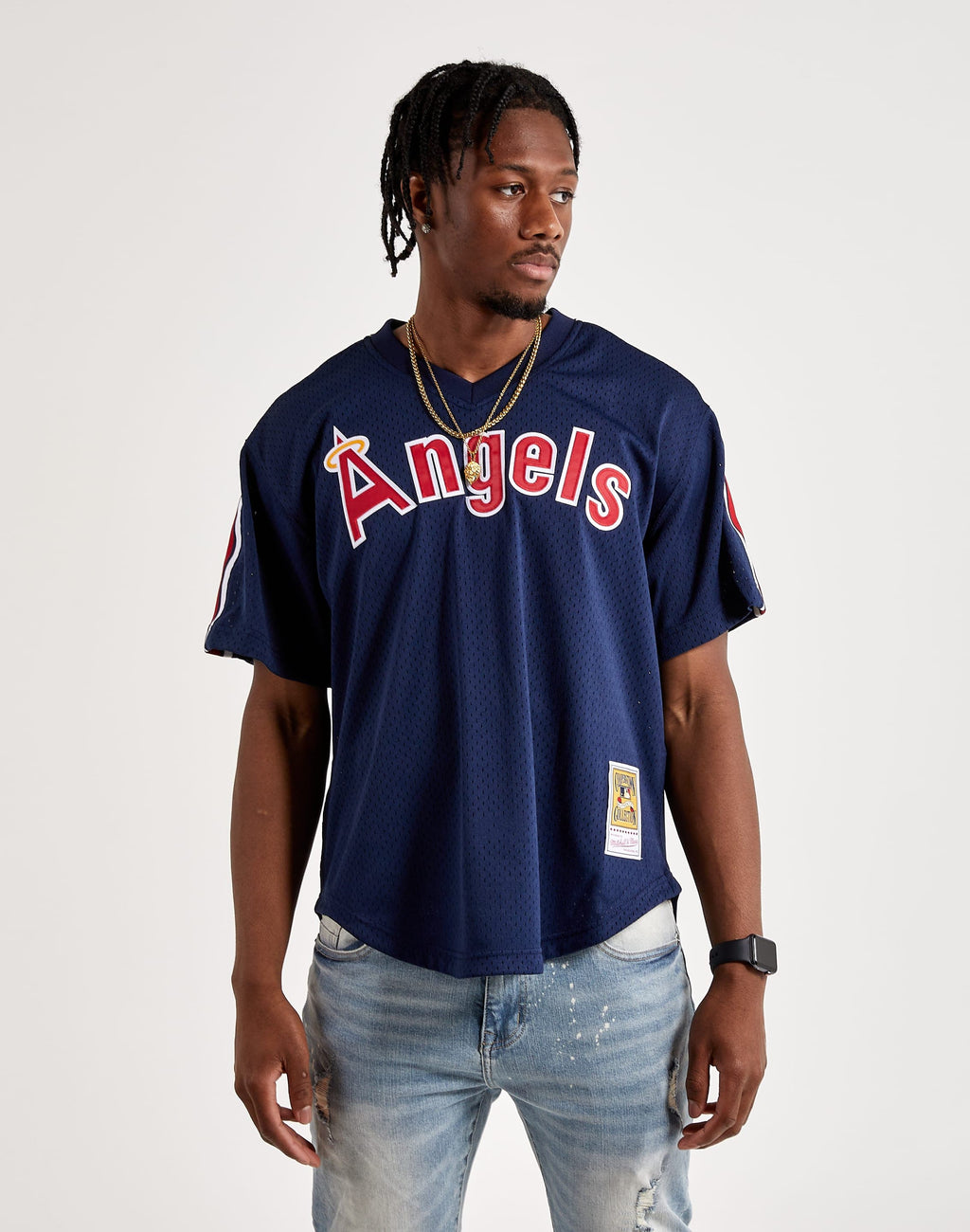 MENS MITCHELL & NESS MLB AUTHENTIC BP JERSEY - ANGELS 1984 REGGIE JACKSON