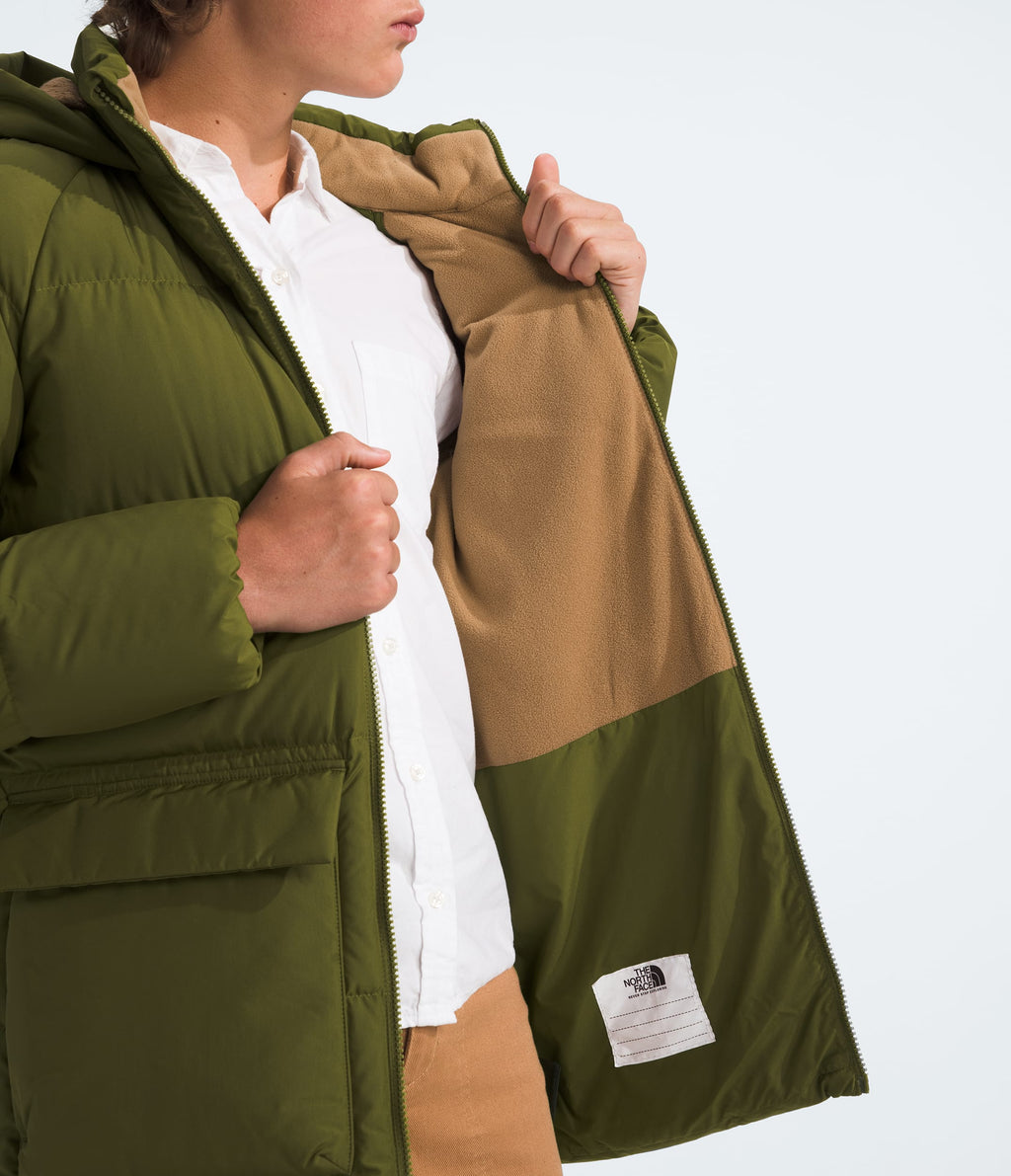 [NF0A88UWPIB] YOUTH THE NORTH FACE DOWN FLEECE-LINED SHORT PARKA