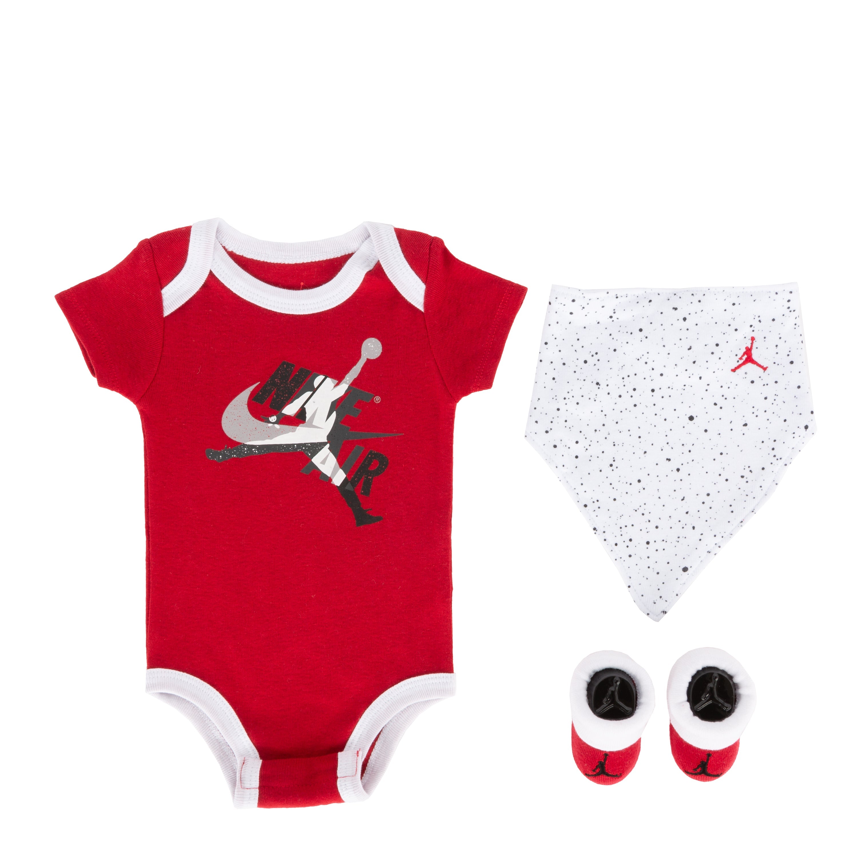 [NJ0312-R78] Baby Air Jordan Bodysuit, Bib and Booties 3-PC Box Set