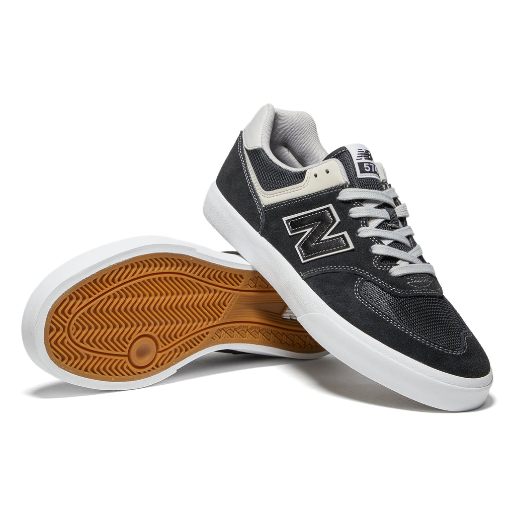 [NM574VCB] Mens New Balance NUMERIC 574 VULC 'BLACK GREY'