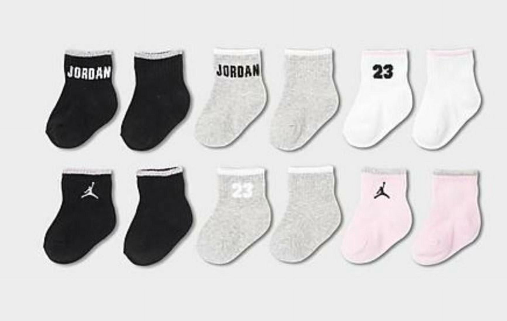 [NJ3062-A9Y] TODDLERS AIR JORDAN 6 PACK ANKLE SOCKS 12/24 MONTH