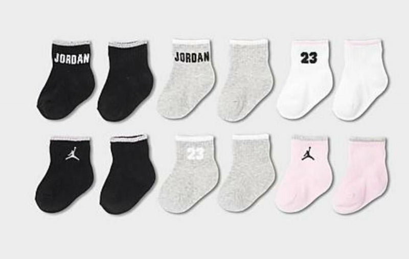 [NJ3062-A9Y] TODDLERS AIR JORDAN 6 PACK ANKLE SOCKS 12/24 MONTH