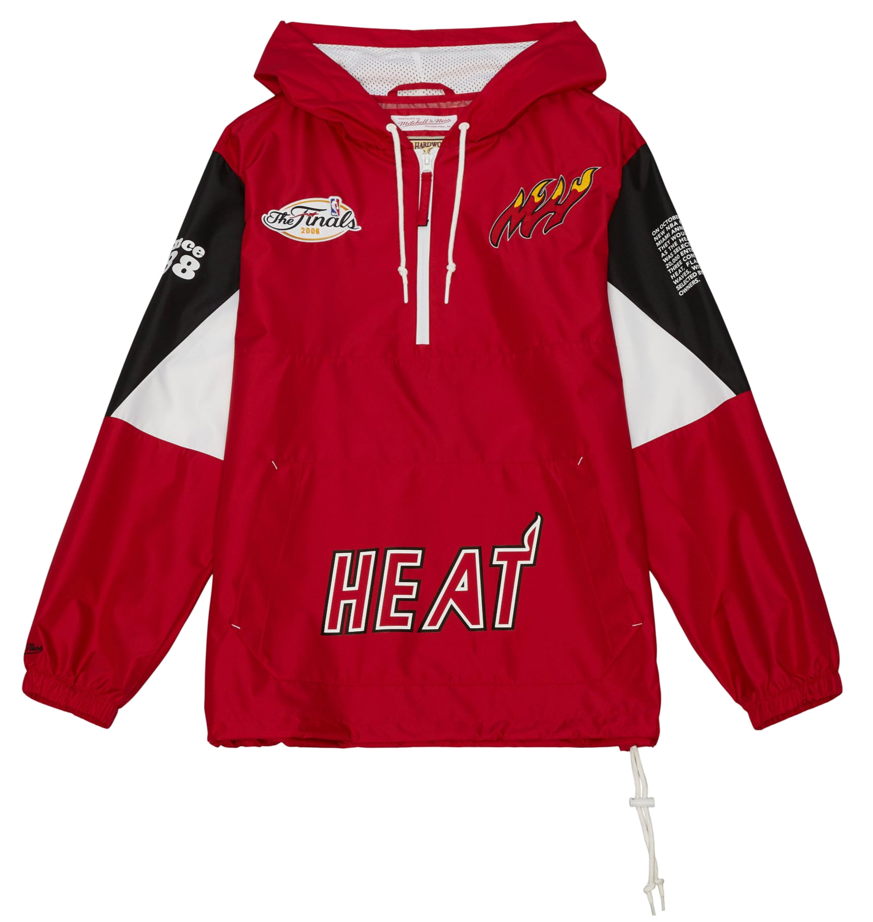 MENS MITCHELL & NESS NBA TEAM ORIGINS PULLOVER ANORAK HEAT