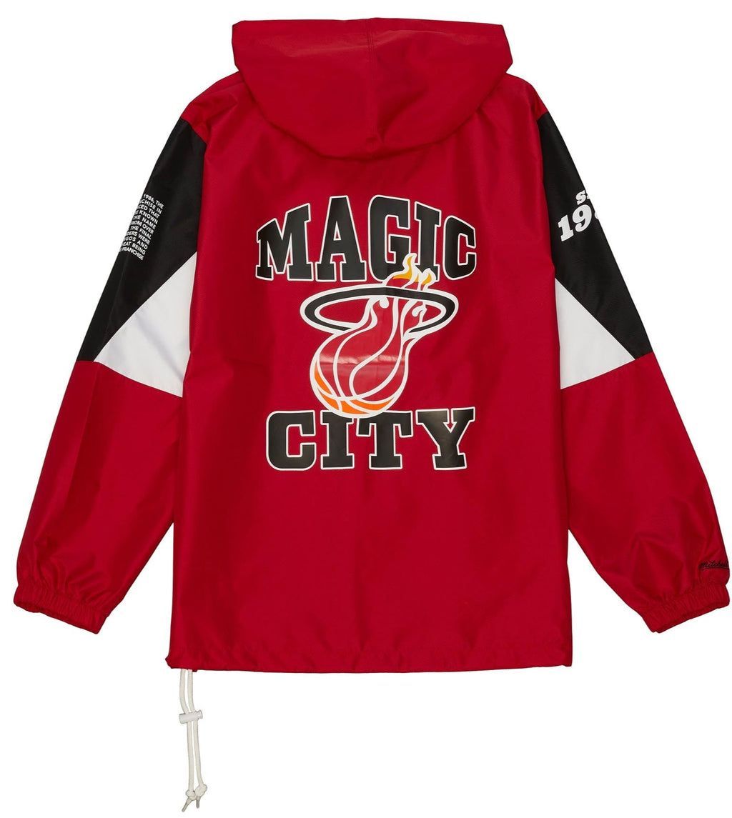 MENS MITCHELL & NESS NBA TEAM ORIGINS PULLOVER ANORAK HEAT