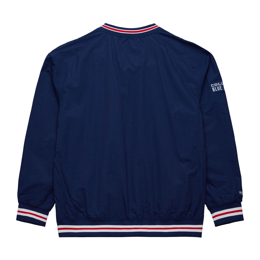 MENS MITCHELL & NESS NHL CLASSIC NYLON PULLOVER CURRENT LOGO BLUE JACKETS