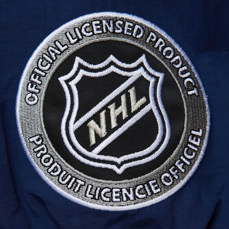 MENS MITCHELL & NESS NHL CLASSIC NYLON PULLOVER CURRENT LOGO BLUE JACKETS