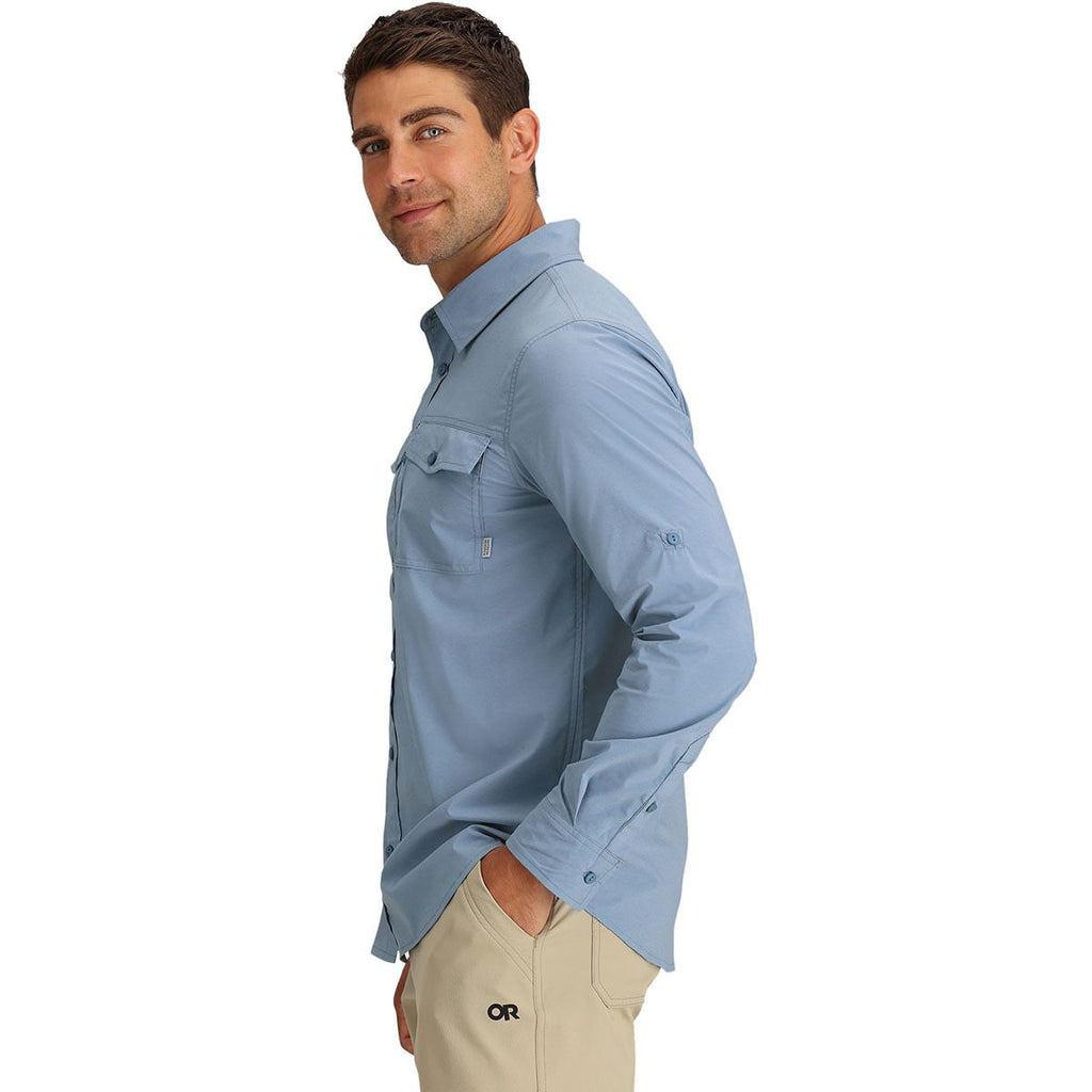 MENS OUTDOOR RESEARCH WAY STATION LONG SLEEVE BUTTON UP UPF 30 SHIRT