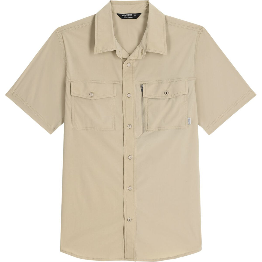 MENS OUTDOOR RESEARCH WAY STATION SHORT SLEEVE BUTTON UP UPF 30 SHIRT