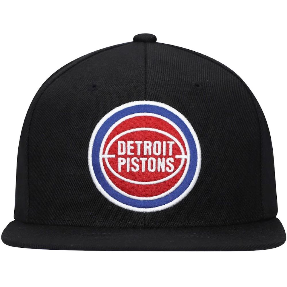 MENS MITCHELL & NESS NBA SATIN UNDER SNAPBACK HWC PISTONS - BLACK