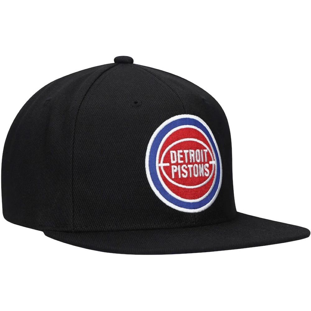 MENS MITCHELL & NESS NBA SATIN UNDER SNAPBACK HWC PISTONS - BLACK